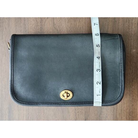 Vtg 70s Coach NYC Made In USA Black Leather Crossbody Bag 196-4734 Read - Picture 12 of 14